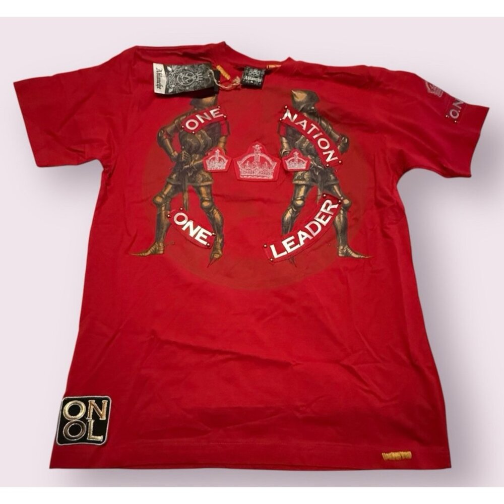 Ablanche Shirt Mens‎ XL Red One Nation One Leader Heavy Cotton Graphic